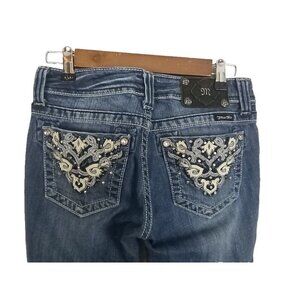 Miss Me Jeans Women's Size 27 Blue Straight Tall Low Rise